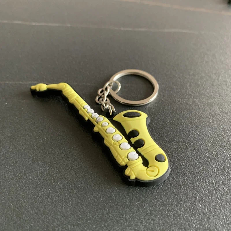 Fashion Key Chains Cute Violin Guitar Key Chains Mini Kawaii Musical Instrument Ornaments Gift for Friends Jewelry & Accessories