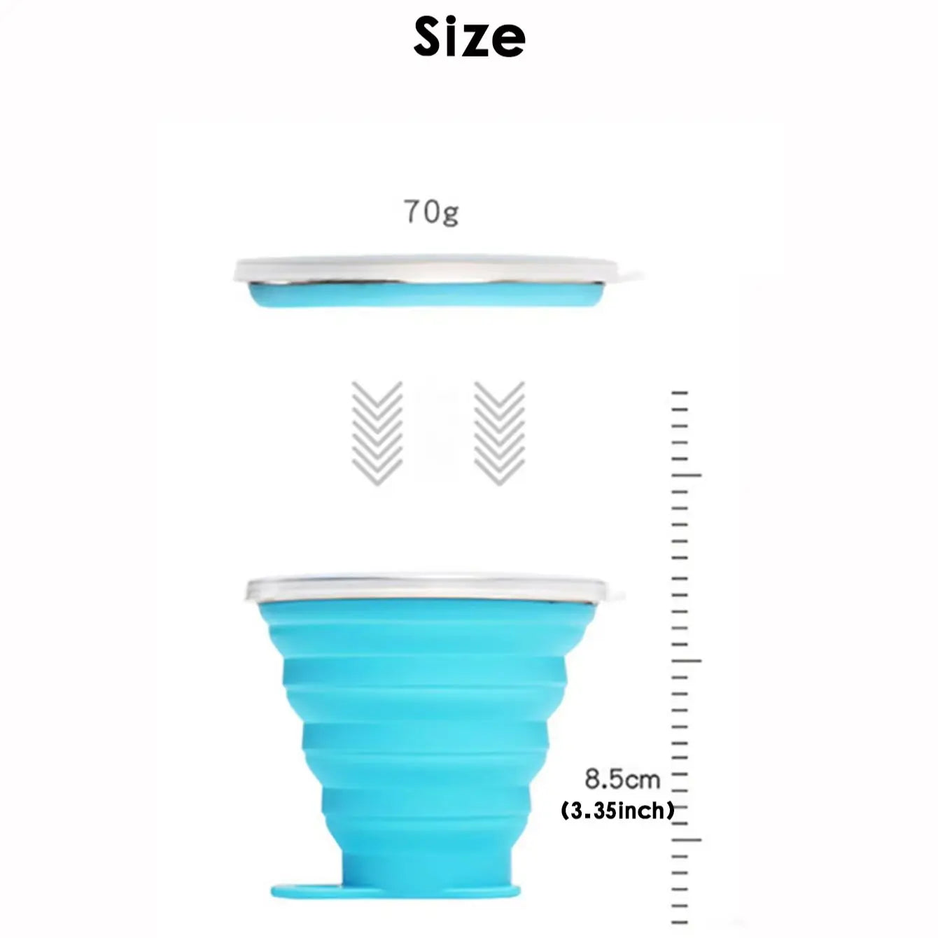 Silicone Collapsible Travel Cup 270ml Folding Camping Cup with Lid Reusable Expandable Drinkware for Outdoor Hiking