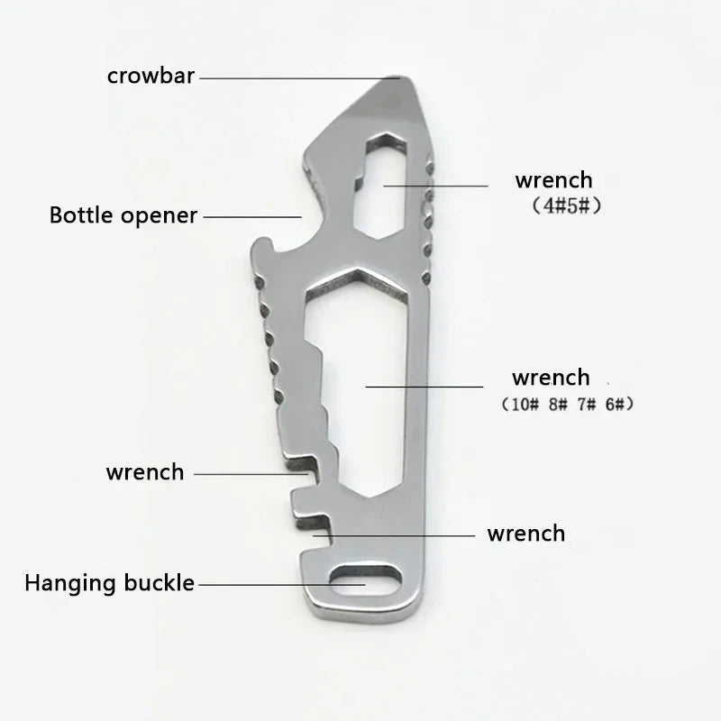 Portable Outdoor NEW MINI Multifunctional Adjustable Pry Bar Handrail Steel EDC Tainless Bottle Opener and Knife Hex Hand Tools