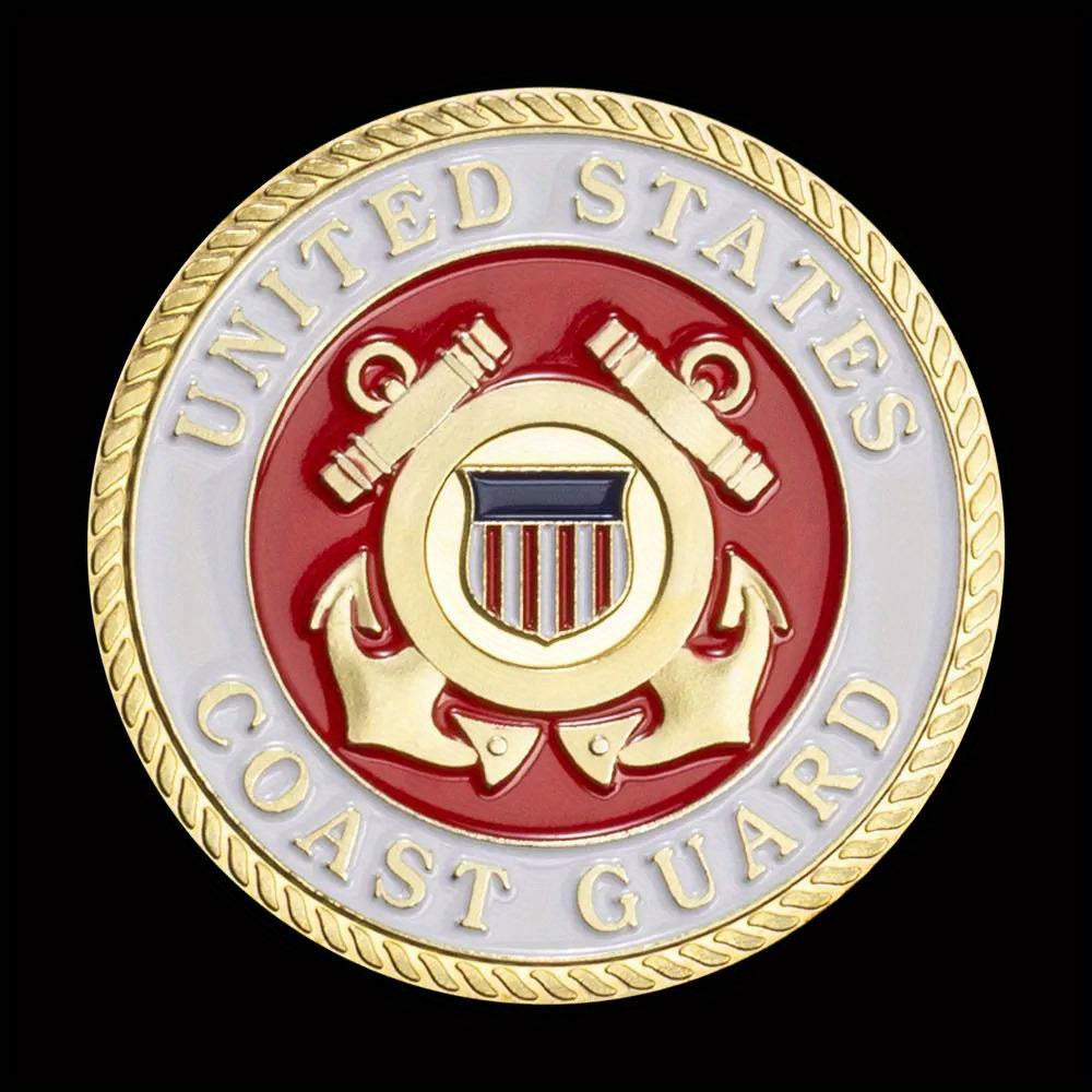 United States Coast Guard Challenge Coin and HeroValor Prayer for Courge Coins Golden Plated Souvenirs Decors Commemorative Coin