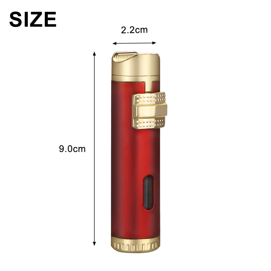 New Cigar Lighter Windproof Mini Pocket 3 Jet Torch Blue Flame Butane Gas Torch Cigarette Lighters Cigar Accessories with Needle