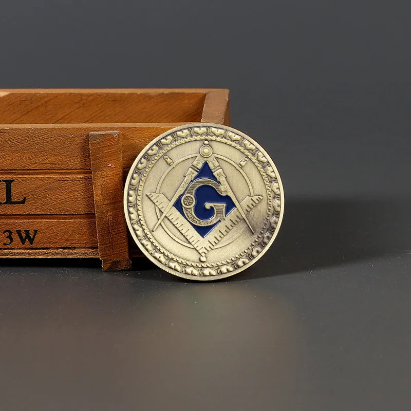 The Freemason Copper Plated Souvenirs Coin Masonic Free Mason Commemorative Coin Challenge Coins