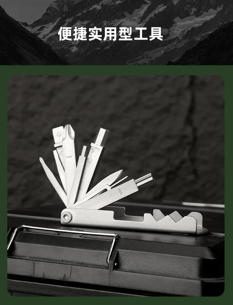 Multi-functional Stainless Steel Pocket Tool – 13-in-1 Portable Folding Tool for Outdoor Emergency Repairs