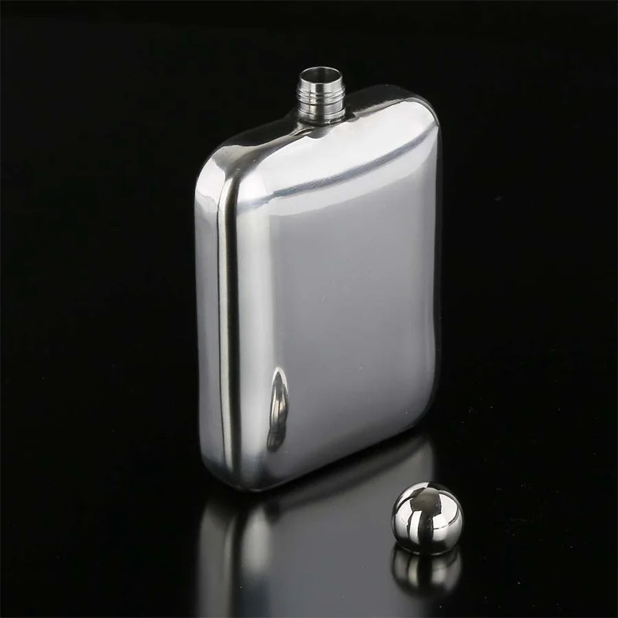 304 Stainless Steel Square Shaped Flask, Portable Flask, Spherical Cap, Wine Hip Flask, Pocket Flask