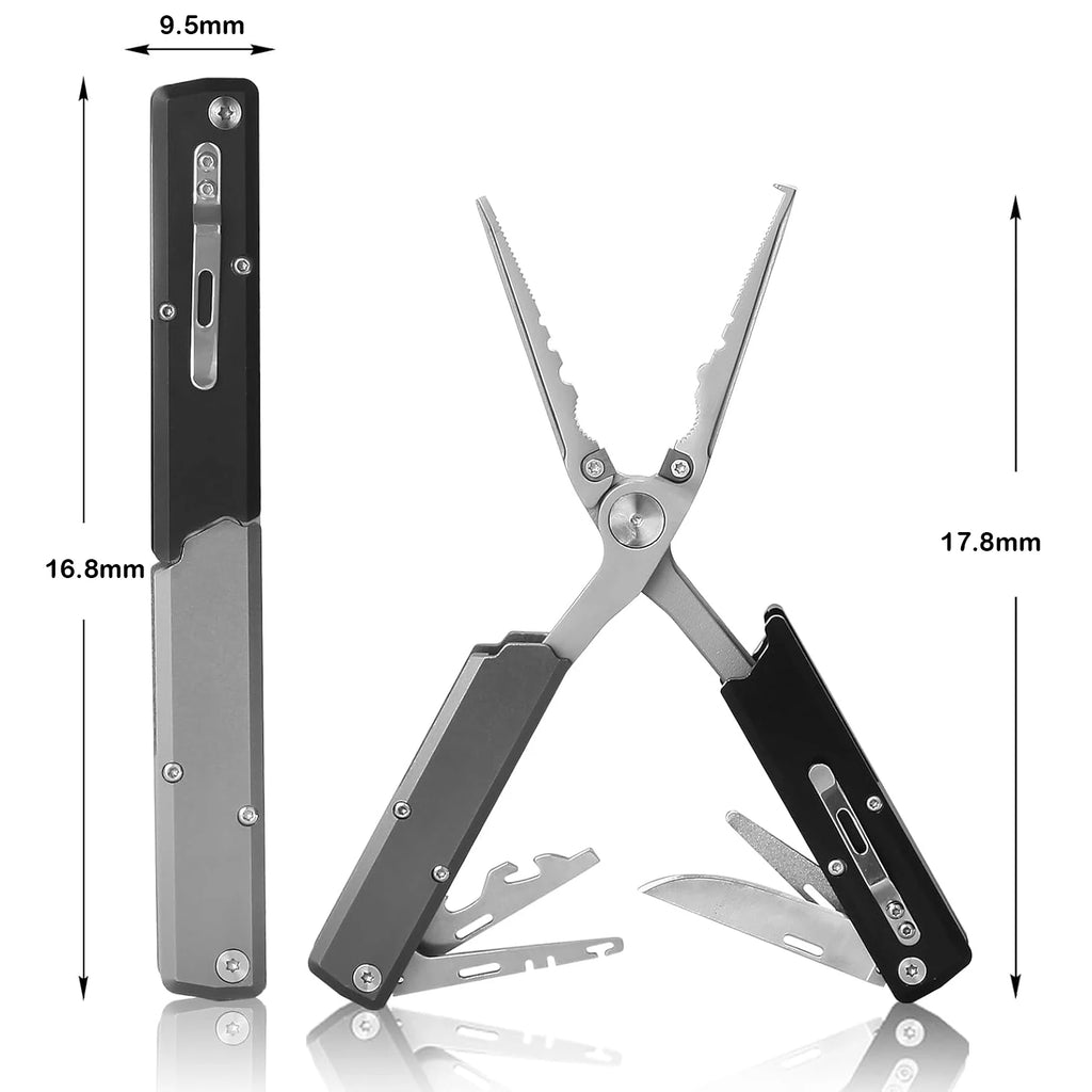 12-in-1 Multi-Functional Fishing Pliers, EDC Pocket Knife, Fish Lip Clamp, Multi-Tool Pliers, Survival and Camping Equipment