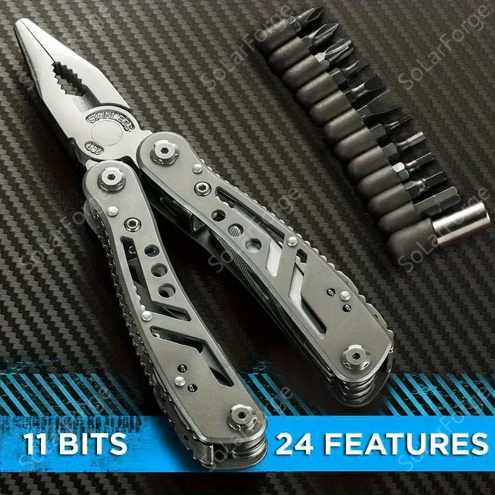 Multitool 24in1 With Mini Tools Knife Pliers And 11 Bits  Multi Tool All In One Multi Function Gear Camping Backpacking Survival