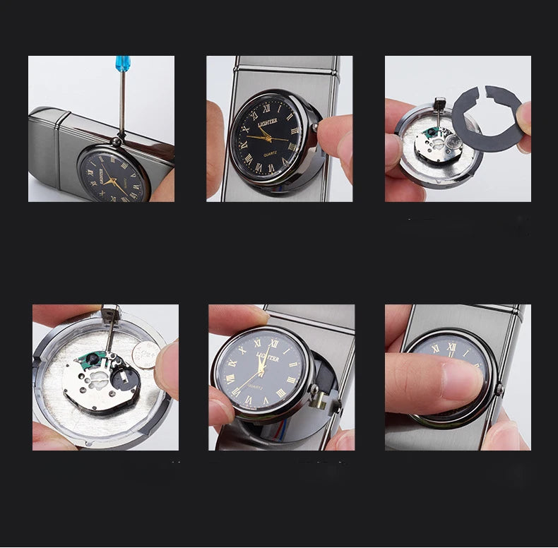 Unusual Metal Watch Gas Lighters Butane Windproof Lighters Turbo Lighters Gifts Gadgets Cigarette Lighters for Men