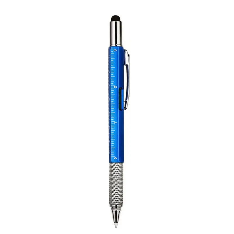 6-in-1 Multifunction Ballpoint Pen Handheld Tool with Measure Technical Ruler Screwdriver Touch Screen Stylus Spirit Level