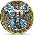 The Archangel Michael Watches Over Us Challenge Coin - Psalm 91:10-11 Inspirational Religious Collectible Coin