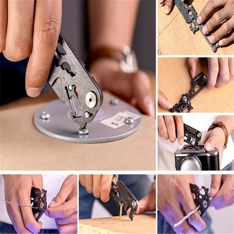 Multi functional knife tool card EDC outdoor survival folding wrench tool knife stainless steel combination knife card