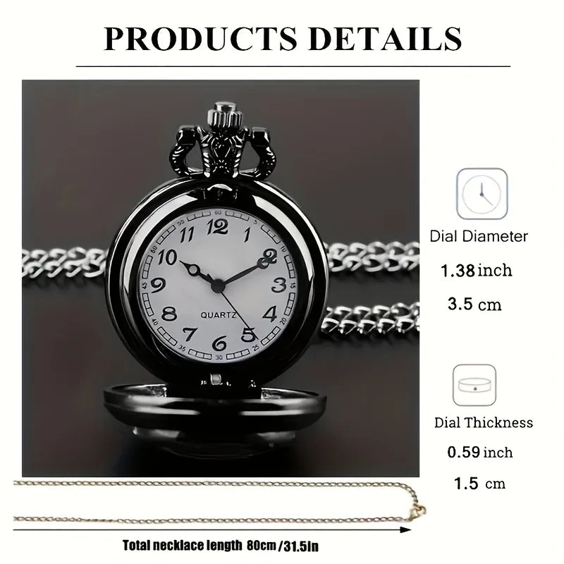 Exquisite design, multiple romantic rose pocket watches, black legendary black rose pocket watches, birthday gifts