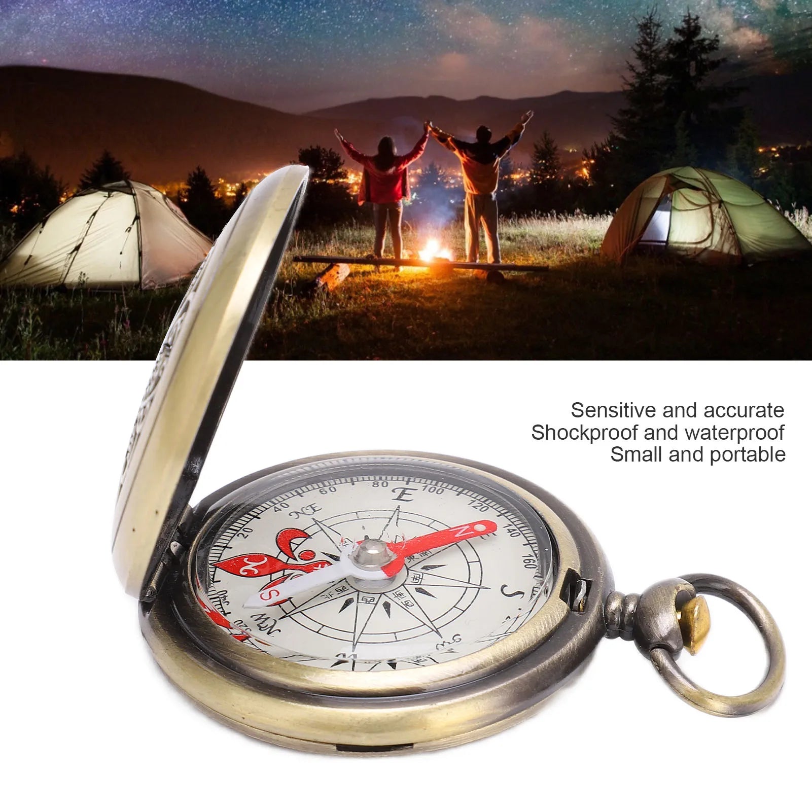 Compass  Survival  Hiking Durable Shockproof Waterproof Brass Camping Tools for Navigation Outdoor