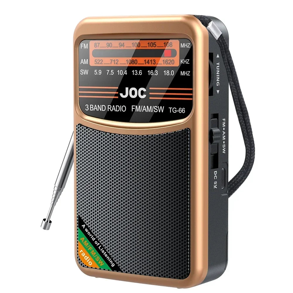 Portable Radio AM FM SW Pocket Radios with Rechargeable Battery Built in Speaker with HD Display Screen Mini FM Receiver Radios