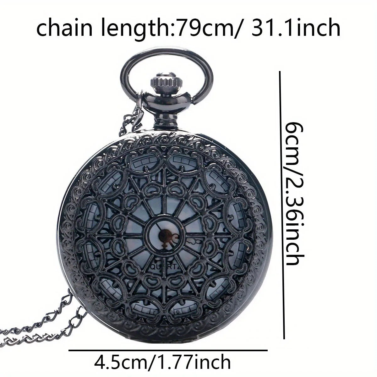 Hollow Flower Pocket Watch Classic Retro Flip Circular Pin Necklace Pocket Watch Suitable for Wedding Season and Christmas Gifts
