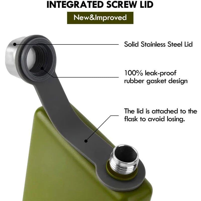 1 Set Hip Flask for Whiskey 9oz 304 Stainless Steel Hip Flask with Funnel Leakproof Camping Whiskey Flask