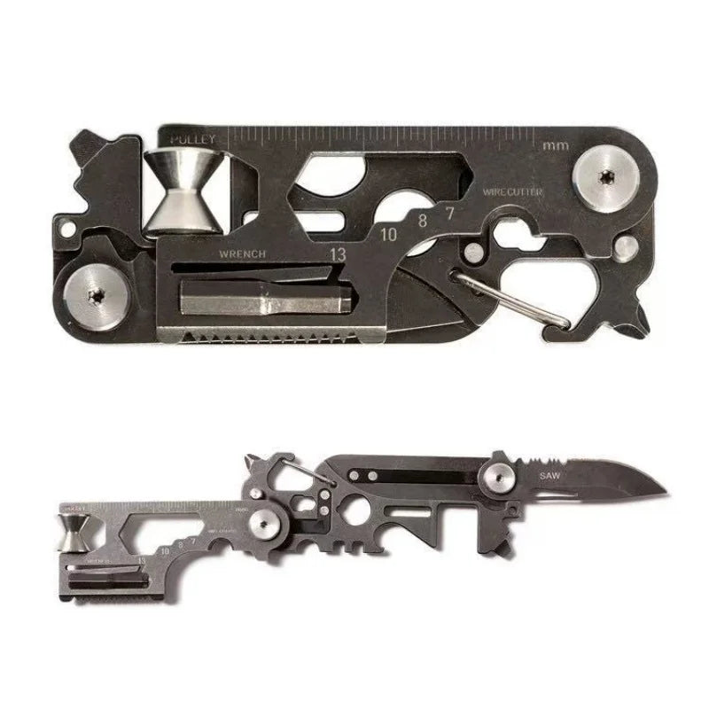 Multi functional knife tool card EDC outdoor survival folding wrench tool knife stainless steel combination knife card