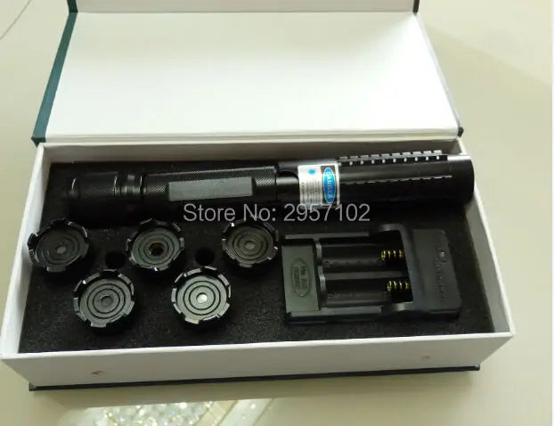 Laser Light Pointers 450nm blue 445nm 100000m Focusable Laser Burn Match Hunting Accessories Cat Toy Lazer Torch（No battery）