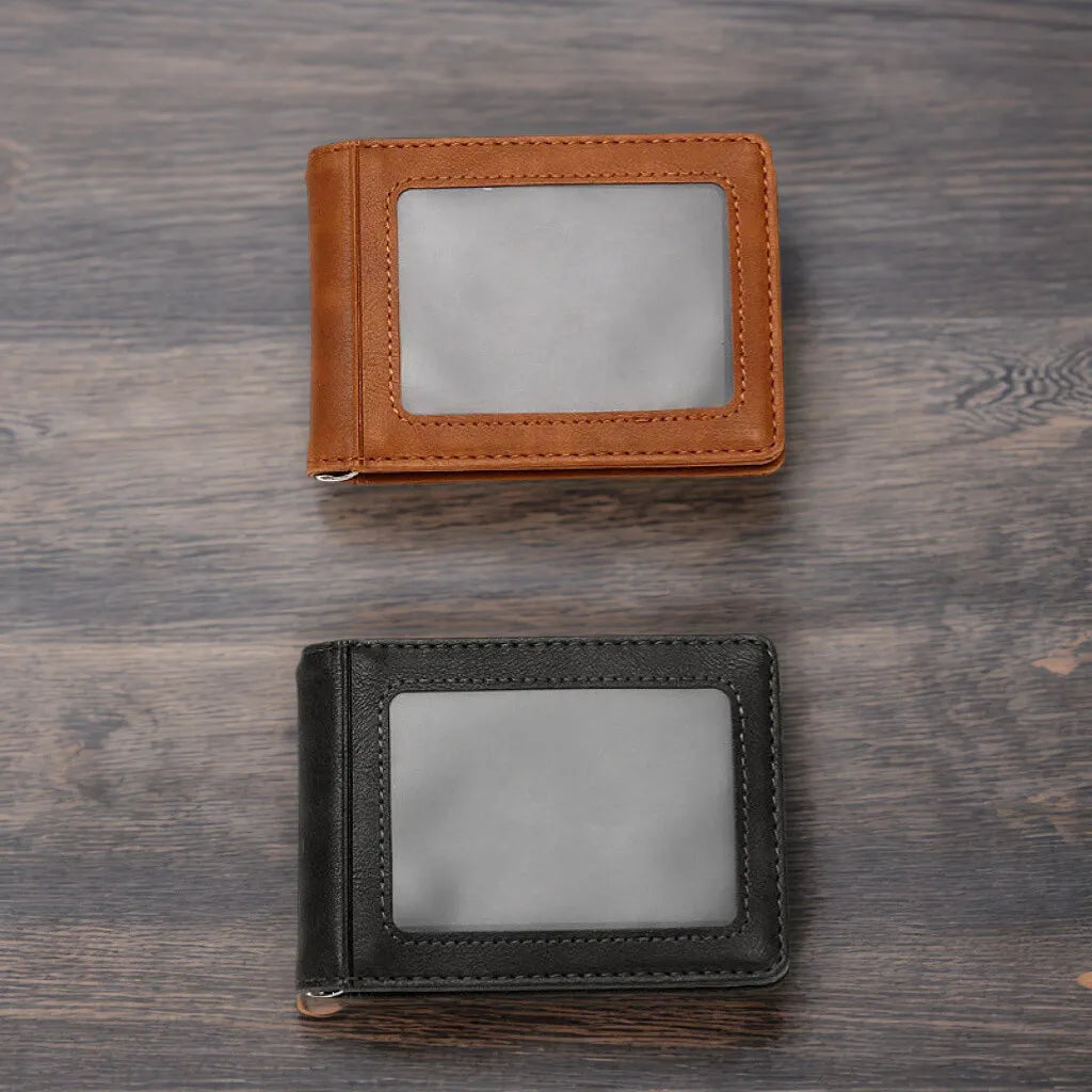 Multi Functional Men's Wallet RFID Card Bag Anti-theft Brush Multi Slot USD Money Clip Card Bag