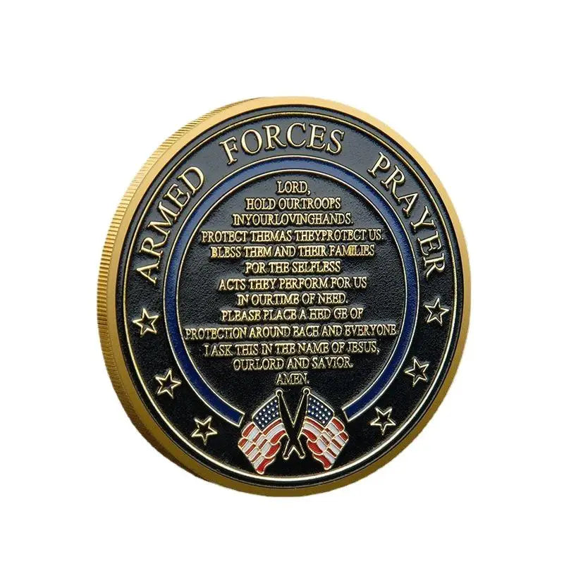 United States Space Force Challenge Coin And Heros Valor Prayer For Courage Coin Souvenirs Coins Golden Plated Decorations