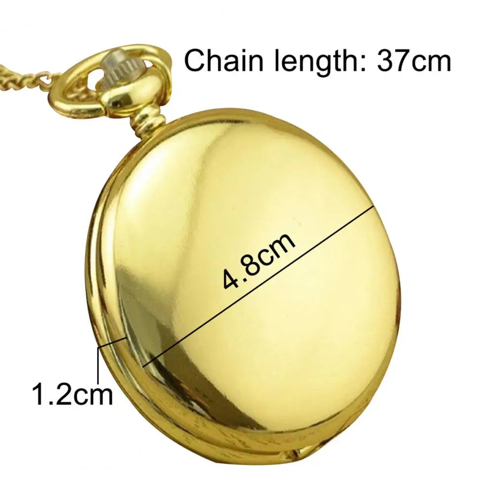 Quartz Pocket Watch Fob Chain Necklace Mens Father Gifts Clock Classic Smooth Vintage Pocket Watch Necklace Pendant Pocket Watch
