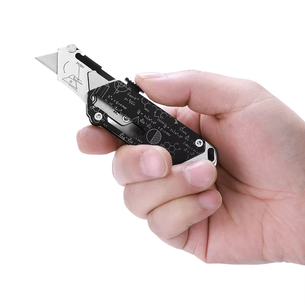 SWISS TECH Pocket Utility Knife Multitool Knives 2 In 1 Mini Stationery Knives Box Cutter Paper Cutting EDC Tool