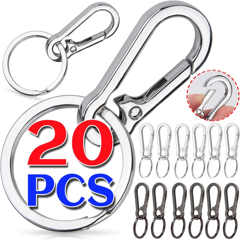 Stainless Steel Gourd Buckle Keychains 1/20PCS Climbing Hook Strong Carabiner Shape Keychain Accessories Metal Key Chain Tools