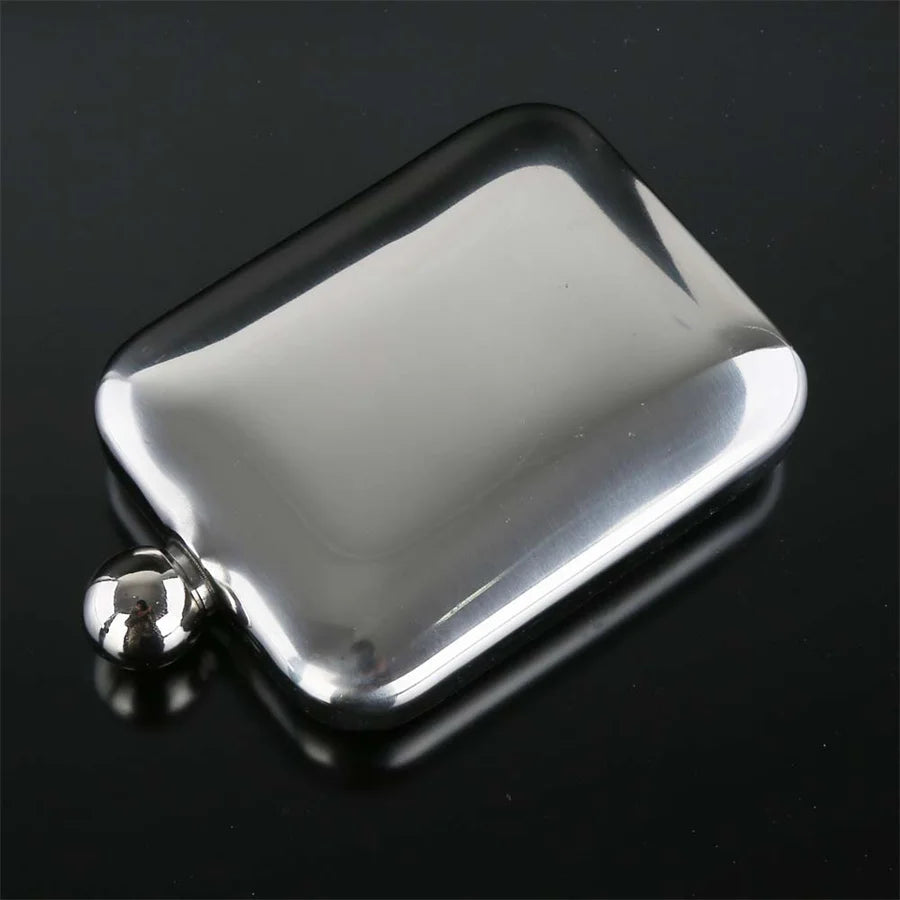 304 Stainless Steel Square Shaped Flask, Portable Flask, Spherical Cap, Wine Hip Flask, Pocket Flask