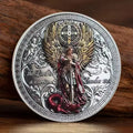 Challenge Coin Catholic Religious Token Silver-Plated Alloy Polished Round Size Saint Michael Archangel Design Faith Gift