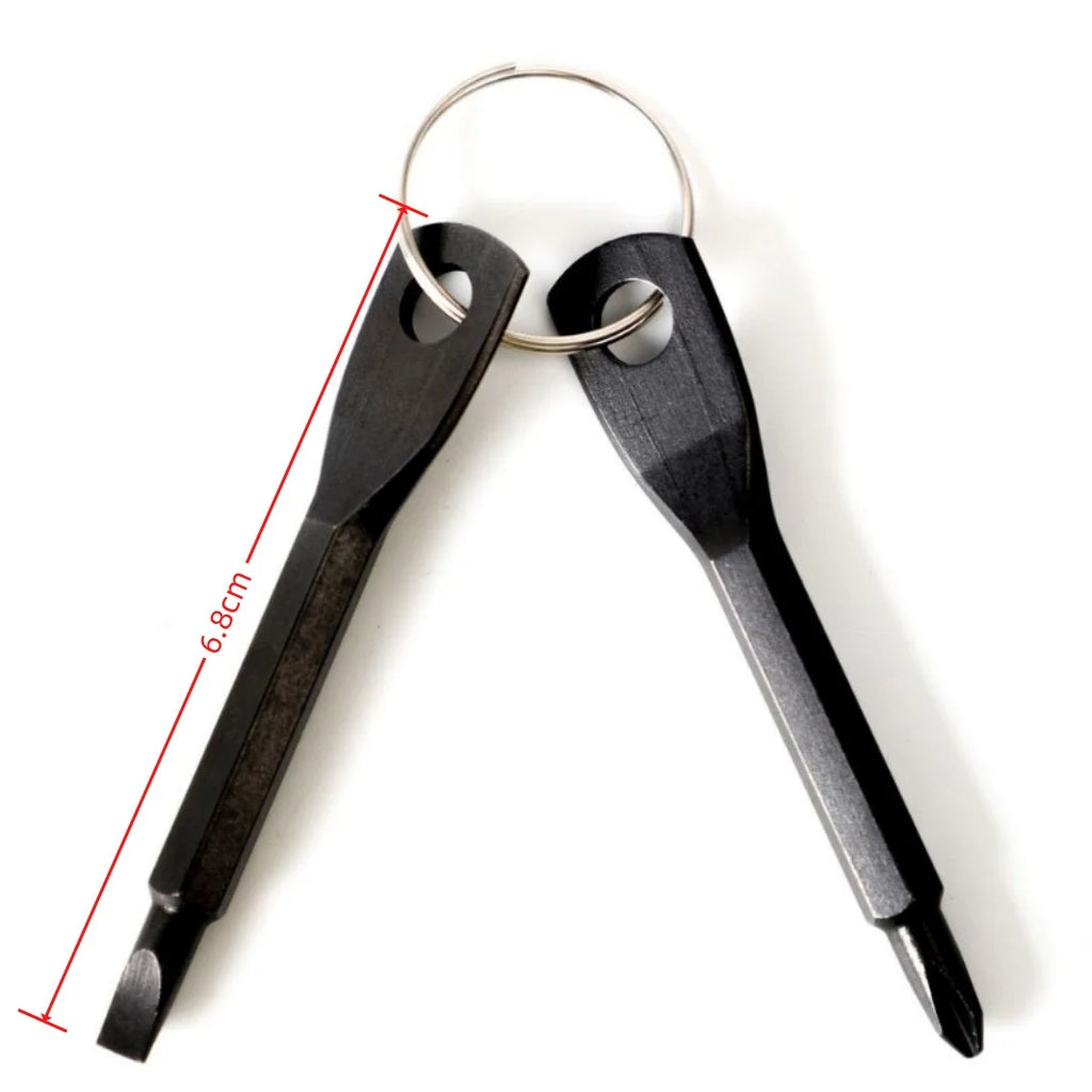 Portable Phillips Slotted Screwdriver Key Ring Multi Mini Pocket Repair Tool Gadget