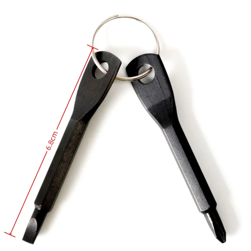 Portable Phillips Slotted Screwdriver Key Ring Multi Mini Pocket Repair Tool Gadget