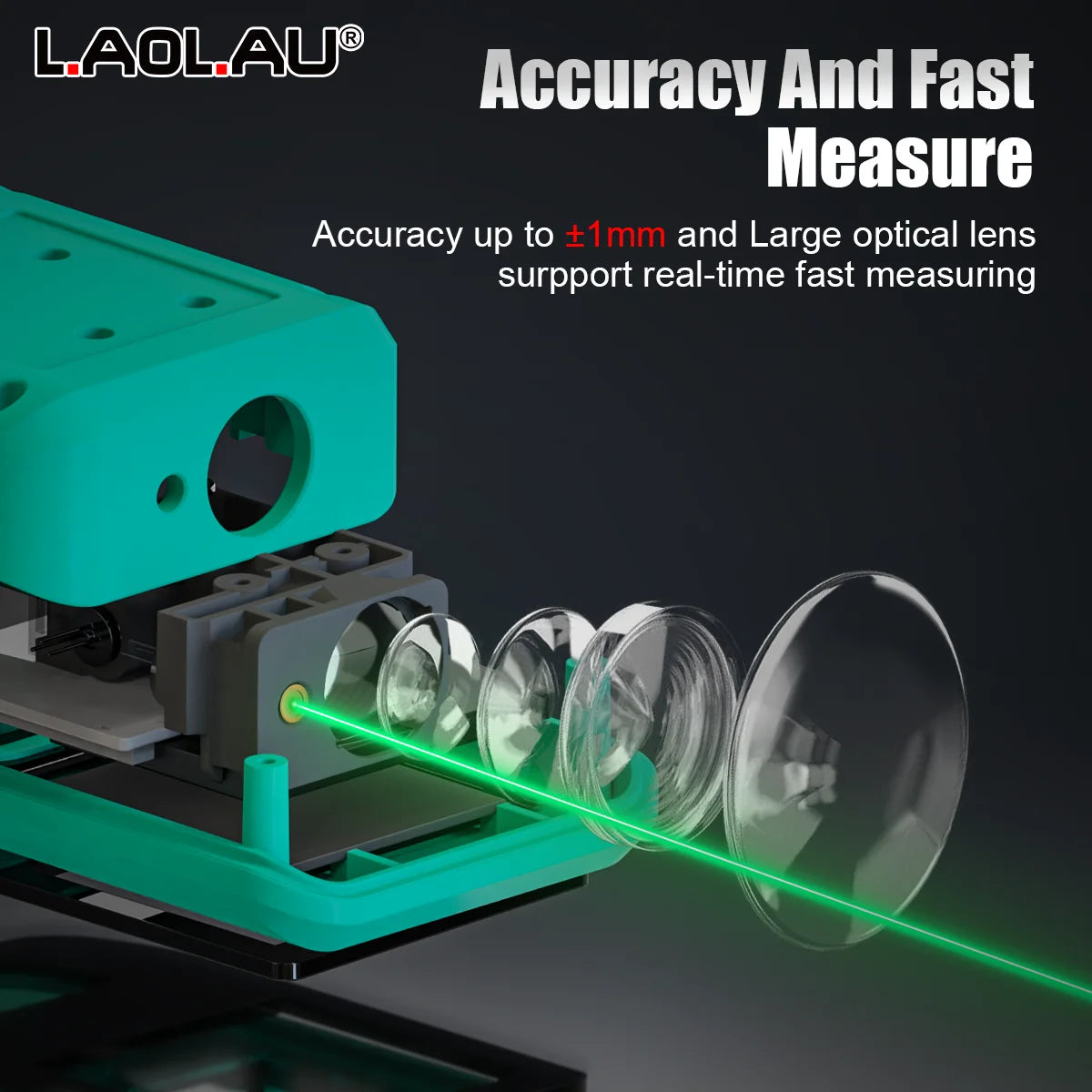 LAOLAU Digital Laser Range Finder RED/Green Laser Beam Meter High Precision Measuring Tools Backlit Screen IP54 Waterproof