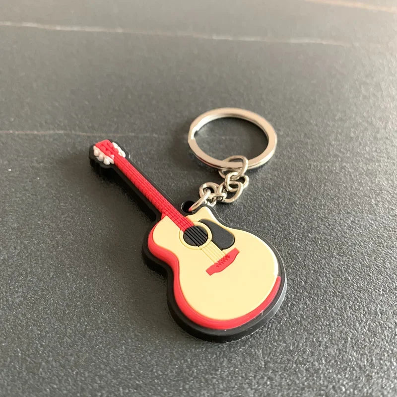 Fashion Key Chains Cute Violin Guitar Key Chains Mini Kawaii Musical Instrument Ornaments Gift for Friends Jewelry & Accessories