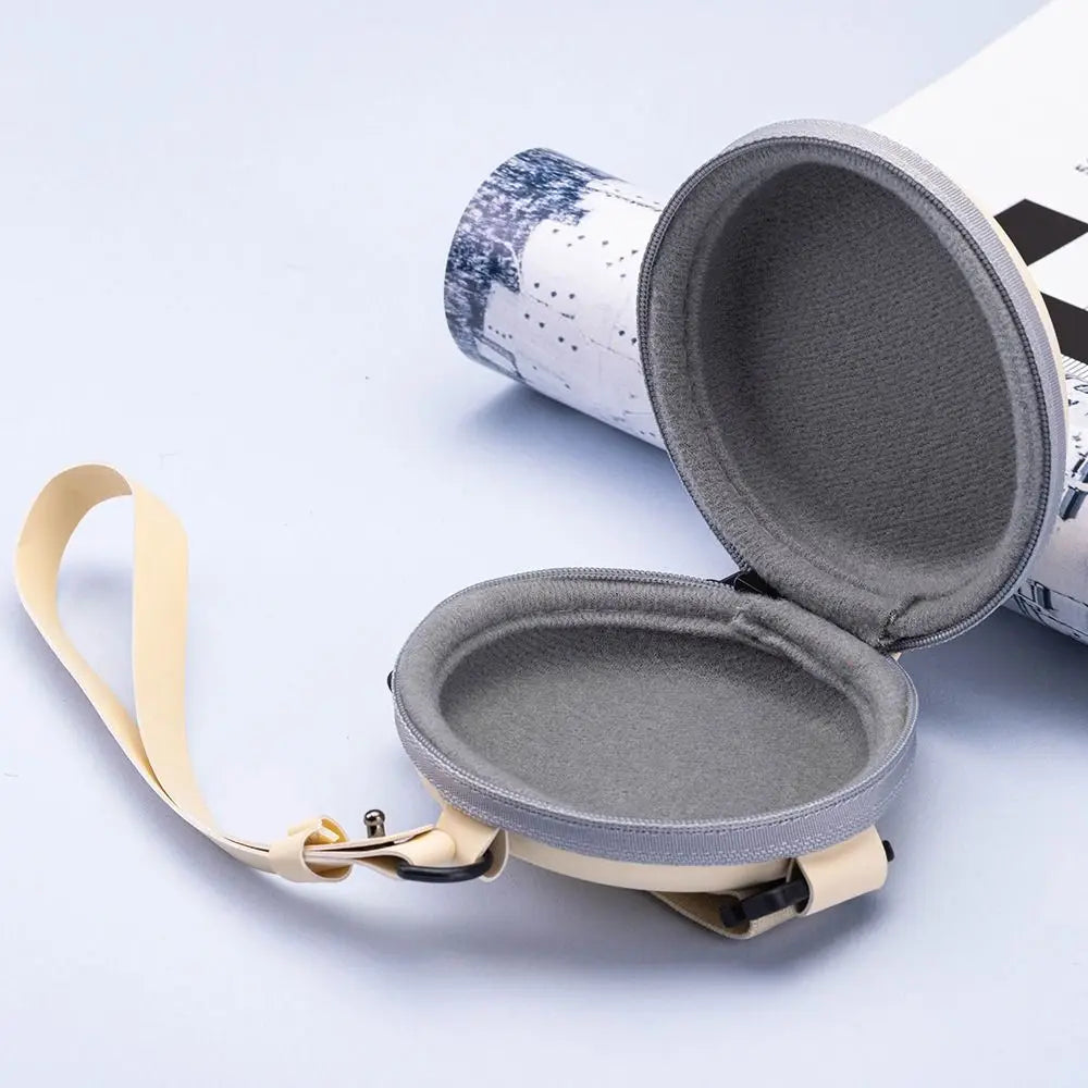 Foldable Round Sunglasses Storage Case Retro Fashion Beige Eyeglasses Pouch EVA Folding Glasses Case Portable