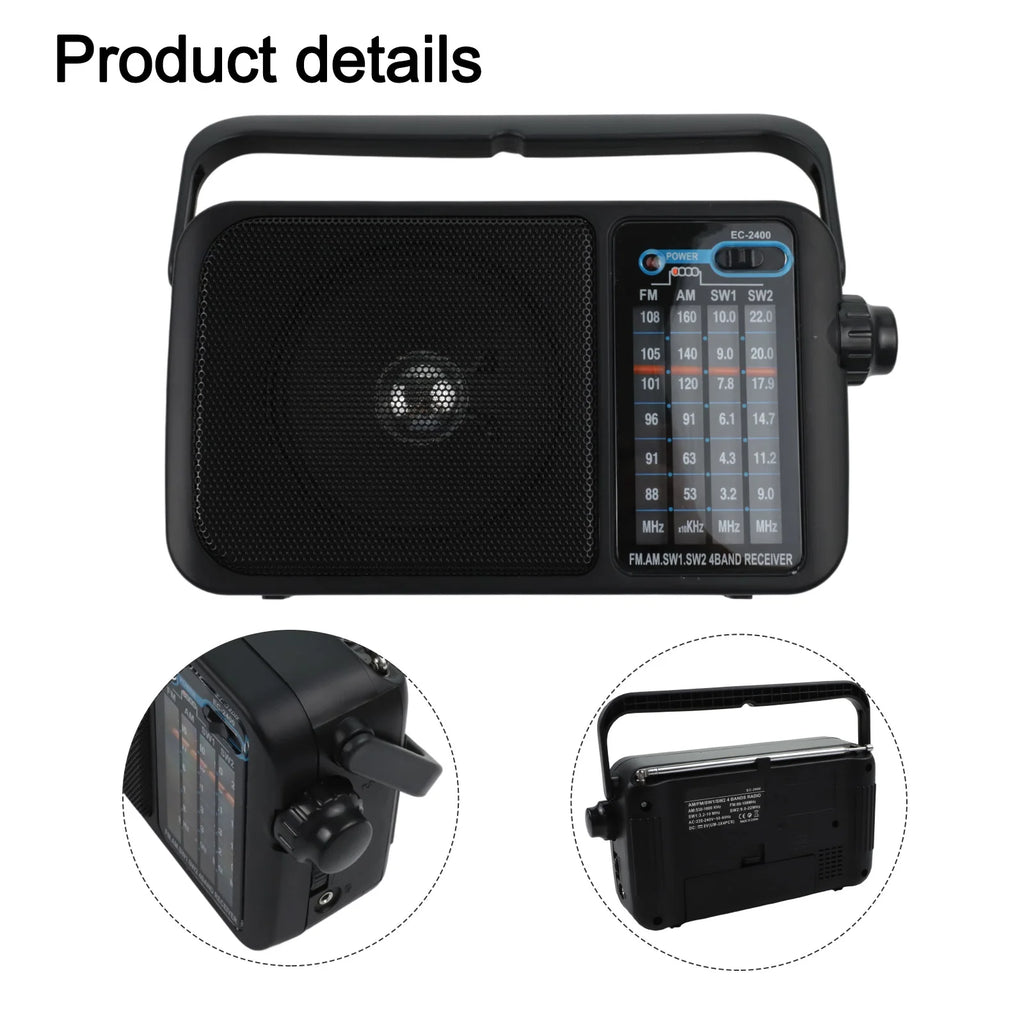 1pc Retro Multi-Band Radio Portable Elegant Full Band Handheld Weather Radio Built-in Speaker For-Emergency Radio Accessories
