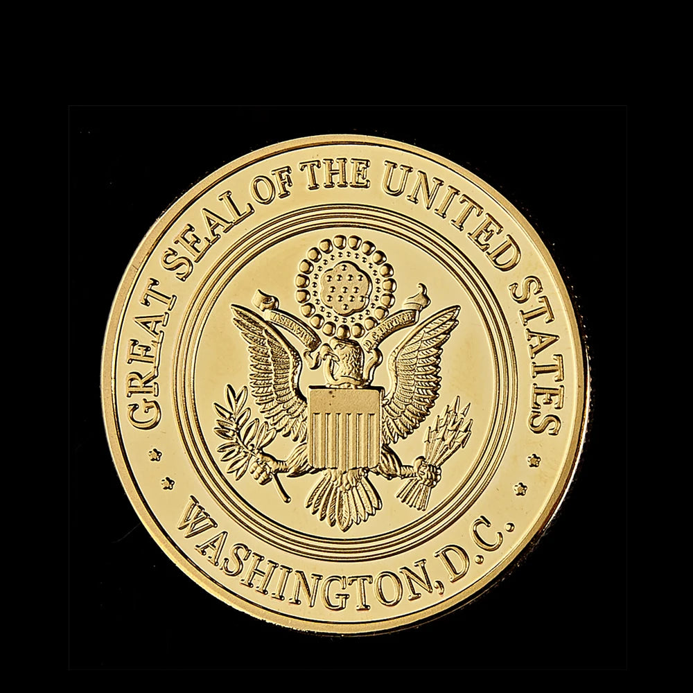 America Military US Central Intelligence Agency Coin Gold CIA Challenge Coin Collectibles With Hard Capsule