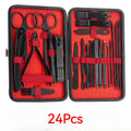 7/8/10/12/15/24pcs Set Professional Manicure Set Kits Stainless Steel Fingernail Toenail Clippers Set with Leather Portable