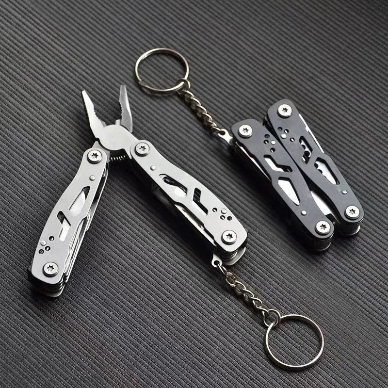 Multi-functional Pliers Small ToolStainless Steel Folding Pliers Pocket MiniPortableOutdoor Camping Pliers Multitool Keychain