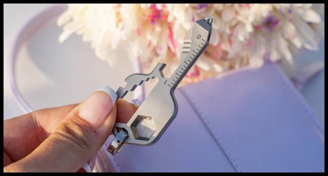Multi-tool | Original Key Shaped Pocket Tool | Stainless Steel Keychain Utility Gadget | 16+ Tools | TSA Safe Multitool