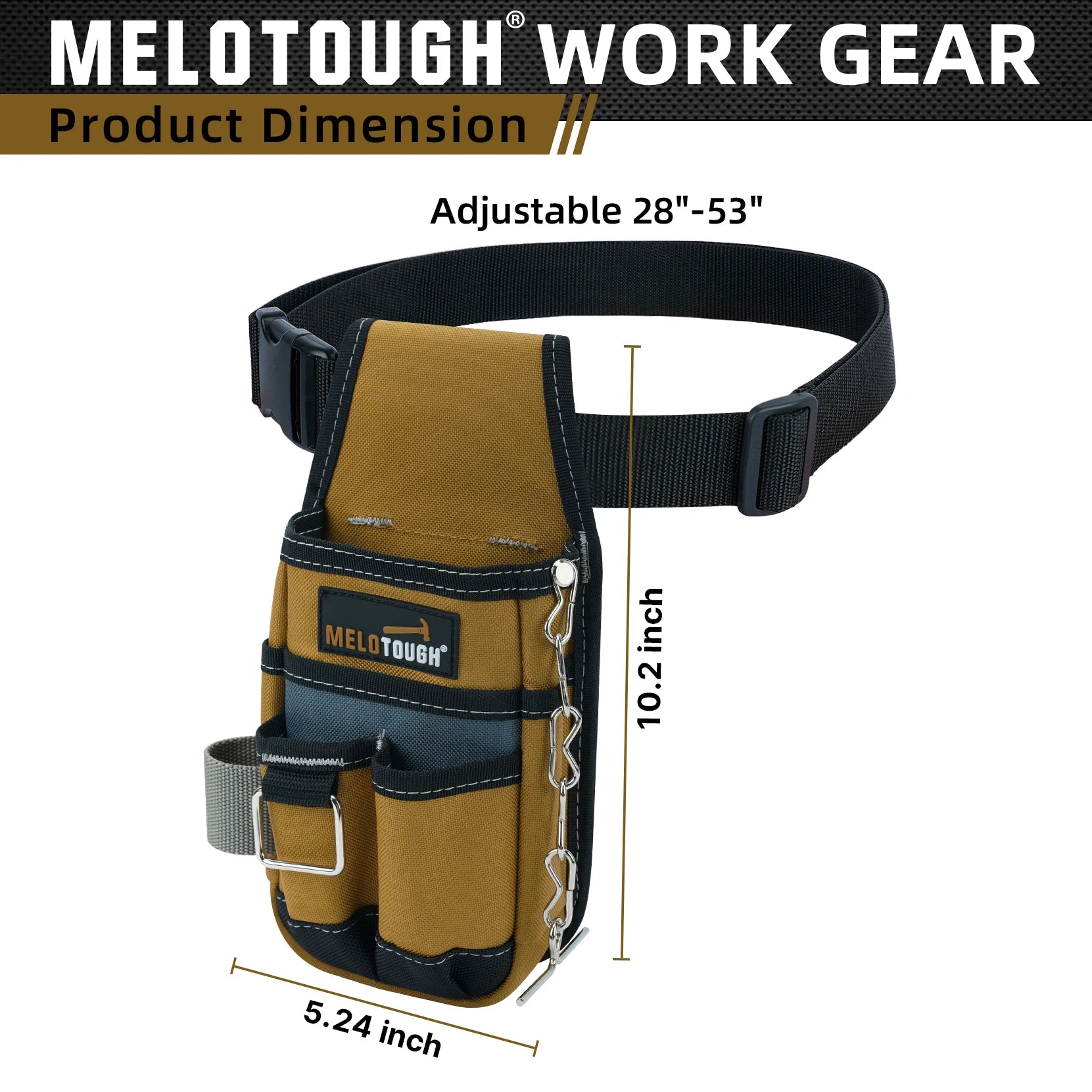 Pocket Tool Pouch Tool Belt Pouches with Belt Clip Utility Mini Tool Organizer Pouch for Electrician,Carpenter,Construction