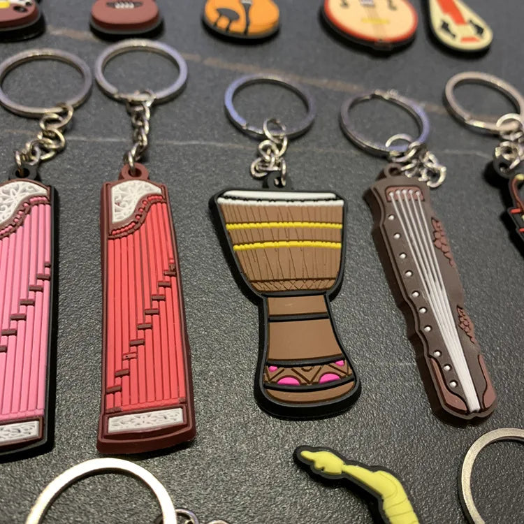 Fashion Key Chains Cute Violin Guitar Key Chains Mini Kawaii Musical Instrument Ornaments Gift for Friends Jewelry & Accessories