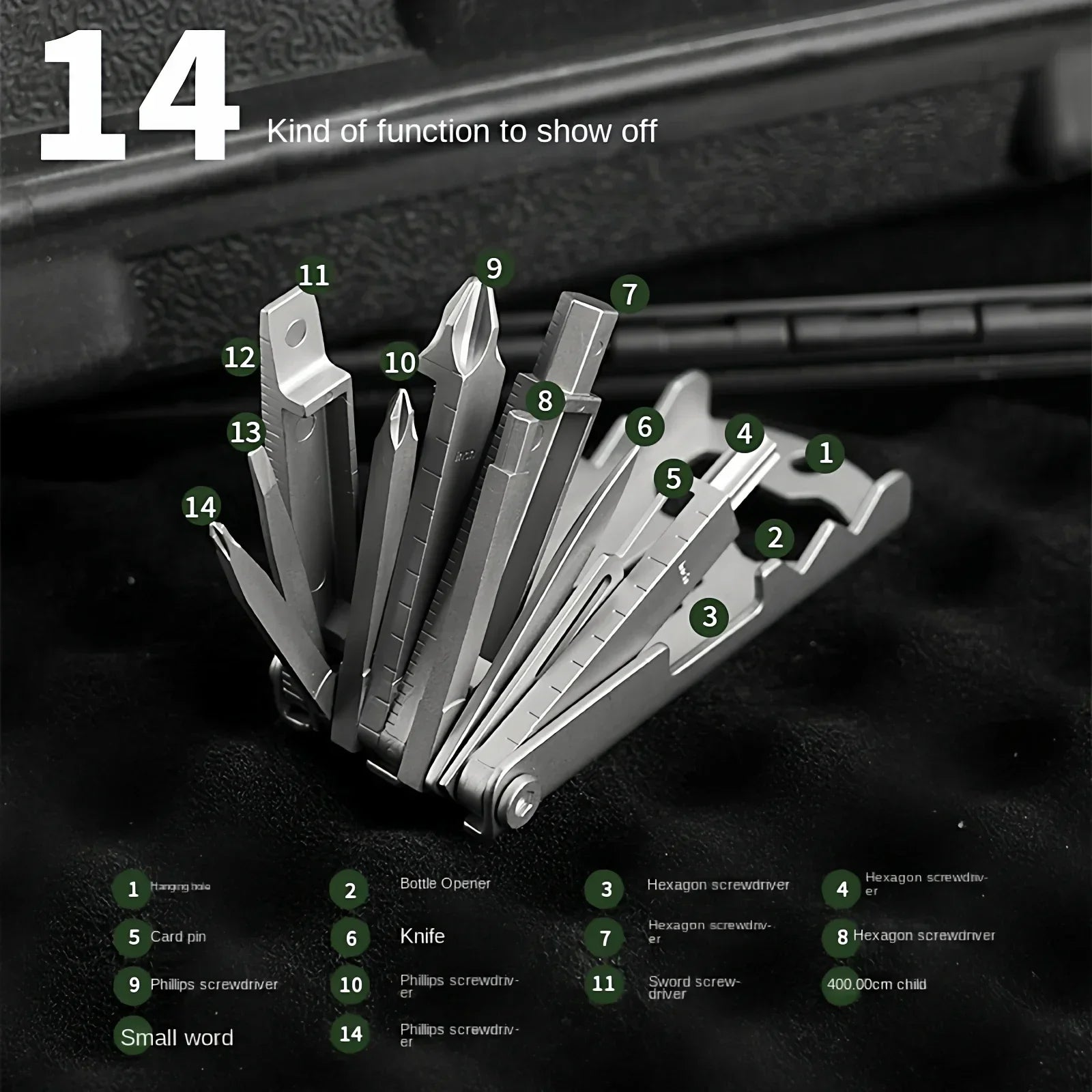 Multi-functional Stainless Steel Pocket Tool – 13-in-1 Portable Folding Tool for Outdoor Emergency Repairs