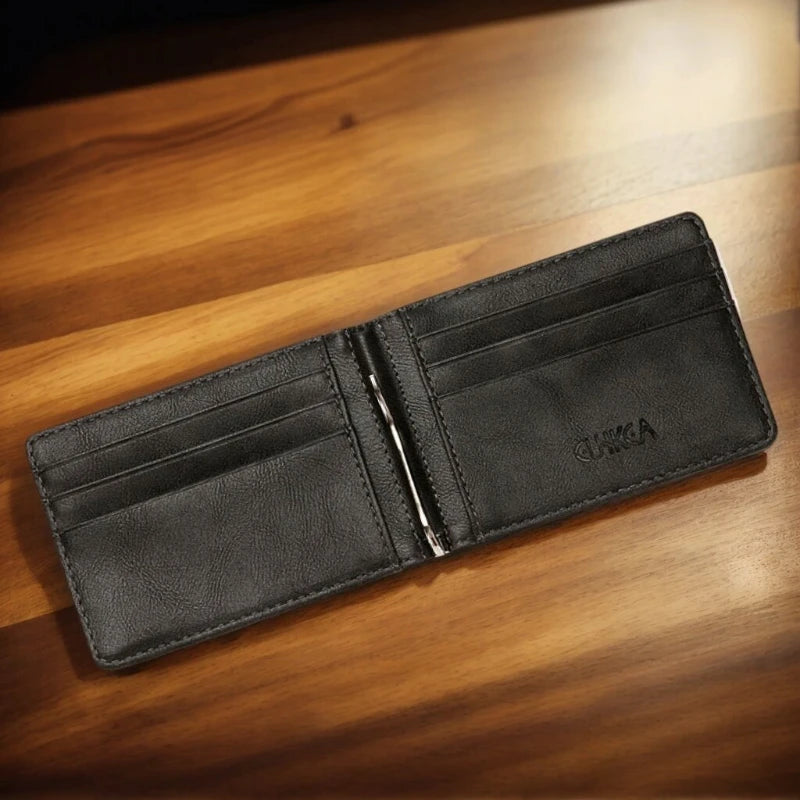 Multi Functional Men's Wallet RFID Card Bag Anti-theft Brush Multi Slot USD Money Clip Card Bag