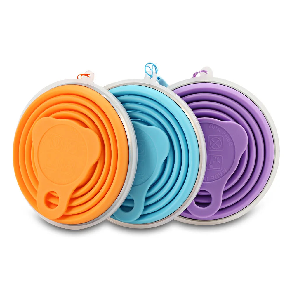 Silicone Collapsible Travel Cup 270ml Folding Camping Cup with Lid Reusable Expandable Drinkware for Outdoor Hiking