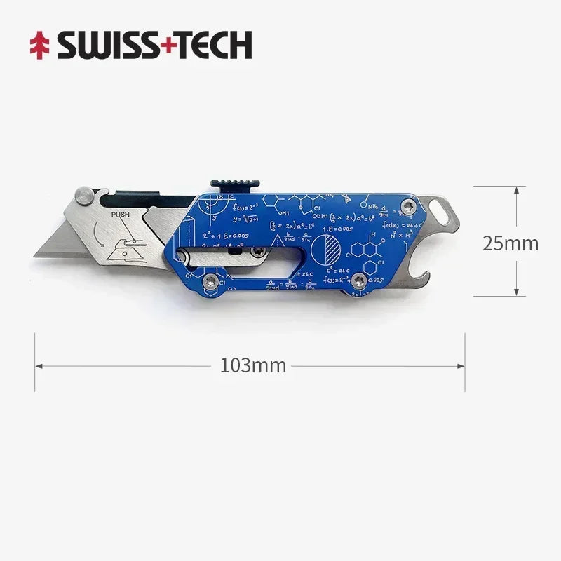 Swiss Tech Pocket Utility Knife Multitool Knives 2 In 1 Unpacking Knife Cutter Box Opener Paper Cutting Combination Tool