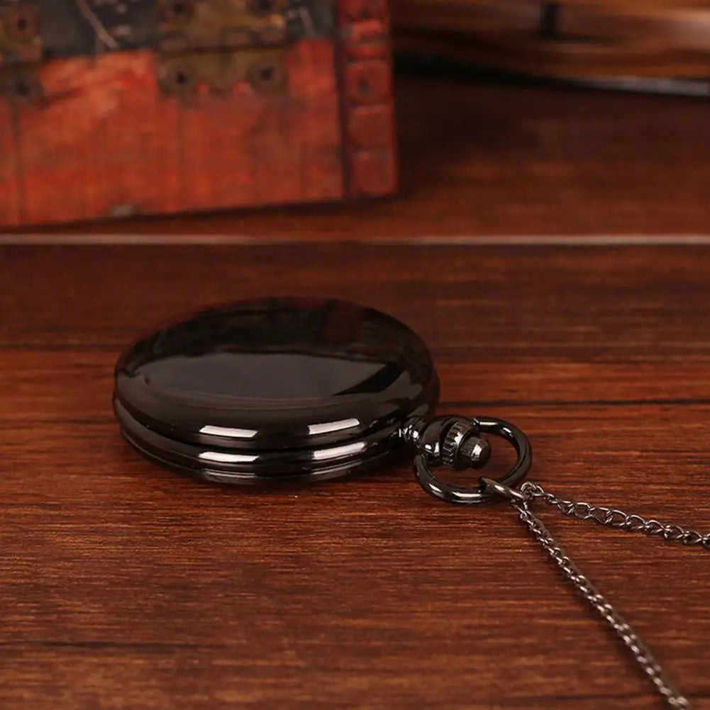 Quartz Pocket Watch Fob Chain Necklace Mens Father Gifts Clock Classic Smooth Vintage Pocket Watch Necklace Pendant Pocket Watch