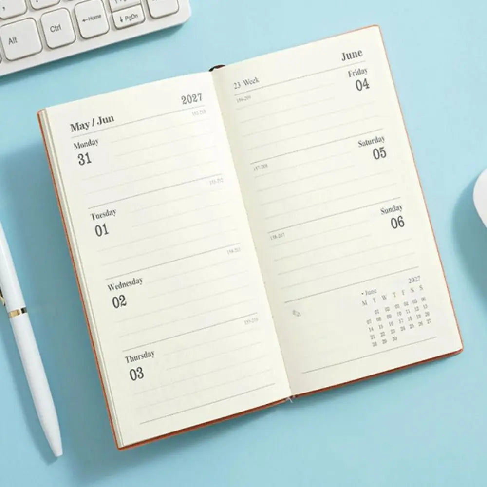 Pocket Design 2027 A6 Planner Notebook Portable Lightweight Smooth Writing Surface Daily Weekly Journal Premium Thick Paper