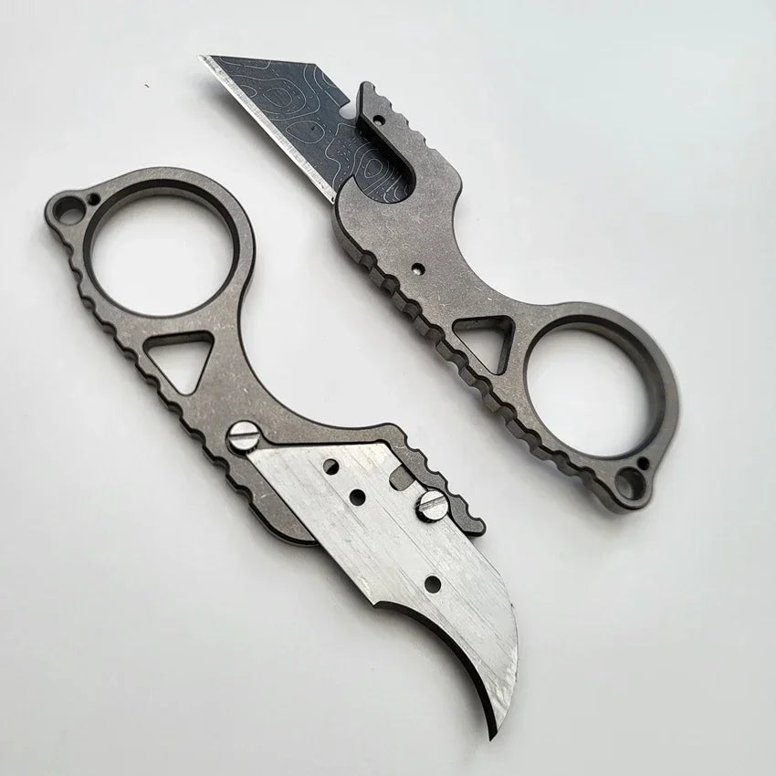 EDC Titanium Alloy Pocket Paper Cutter Knife Unpacking Pocket Outdoor Tools Mini Utlity Knife Tools