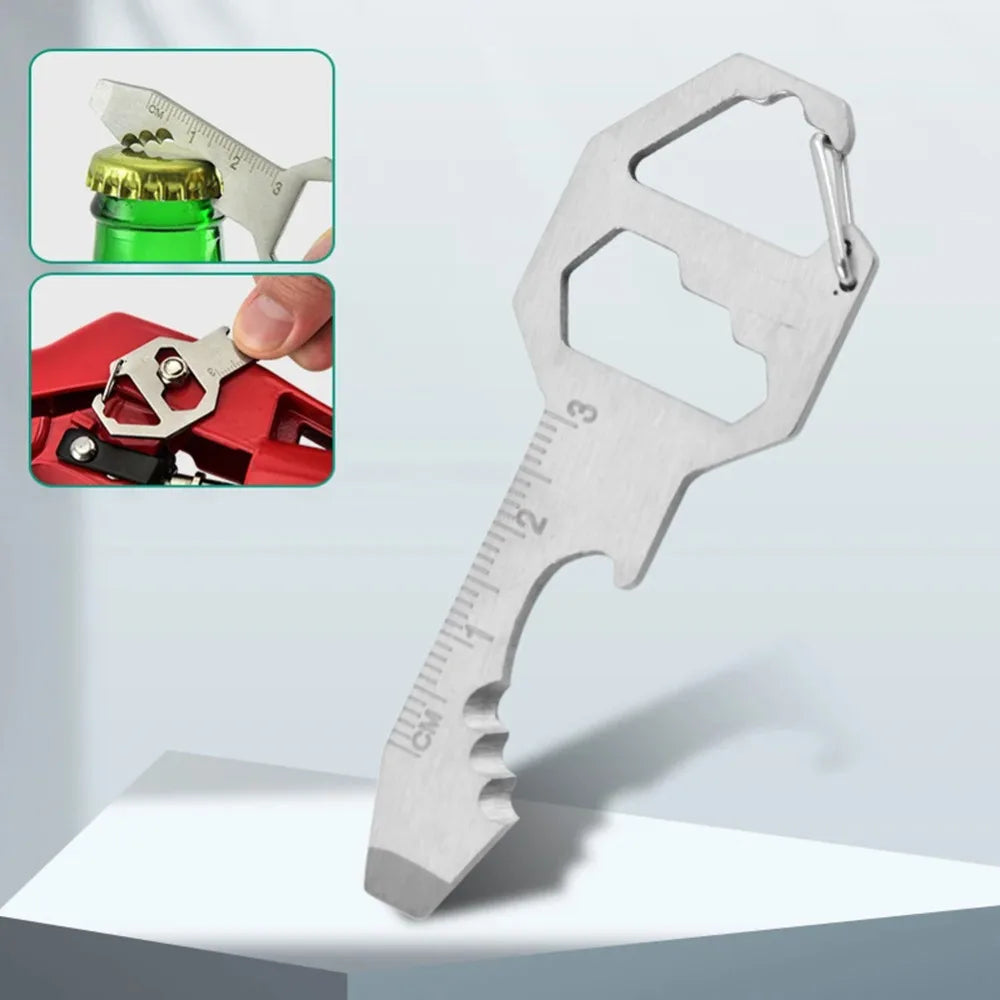 1PC Compact Outdoor Survival Bottle Opener Wrench Screwdriver Pocket EDC Multi Tool Keychain Outdoor Survival Gear Gadget