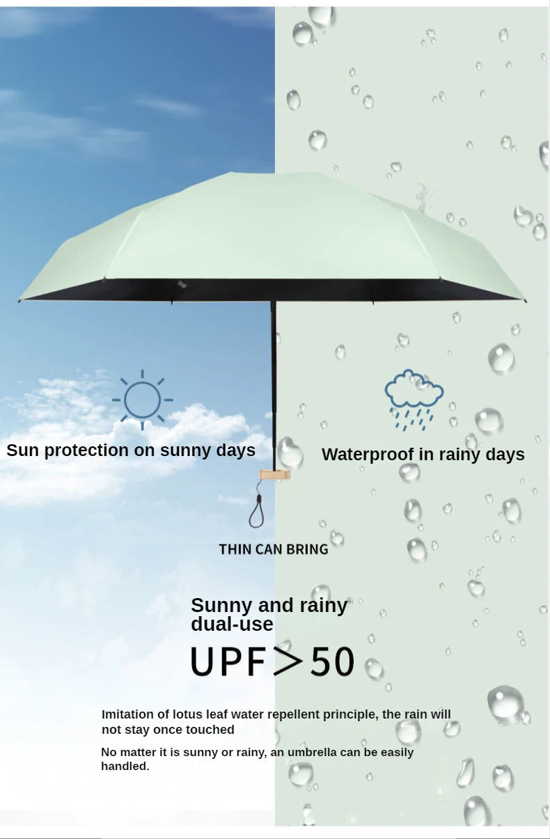 Mini Sun Umbrella Small Pocket Rain Travel Umbrella Vinyl Folding Umbrella UV Protection Sun Shade Pocket Parasol Capsule  자동