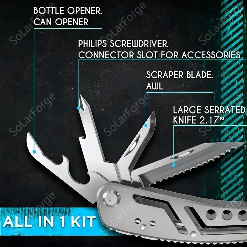 Multitool 24in1 With Mini Tools Knife Pliers And 11 Bits  Multi Tool All In One Multi Function Gear Camping Backpacking Survival